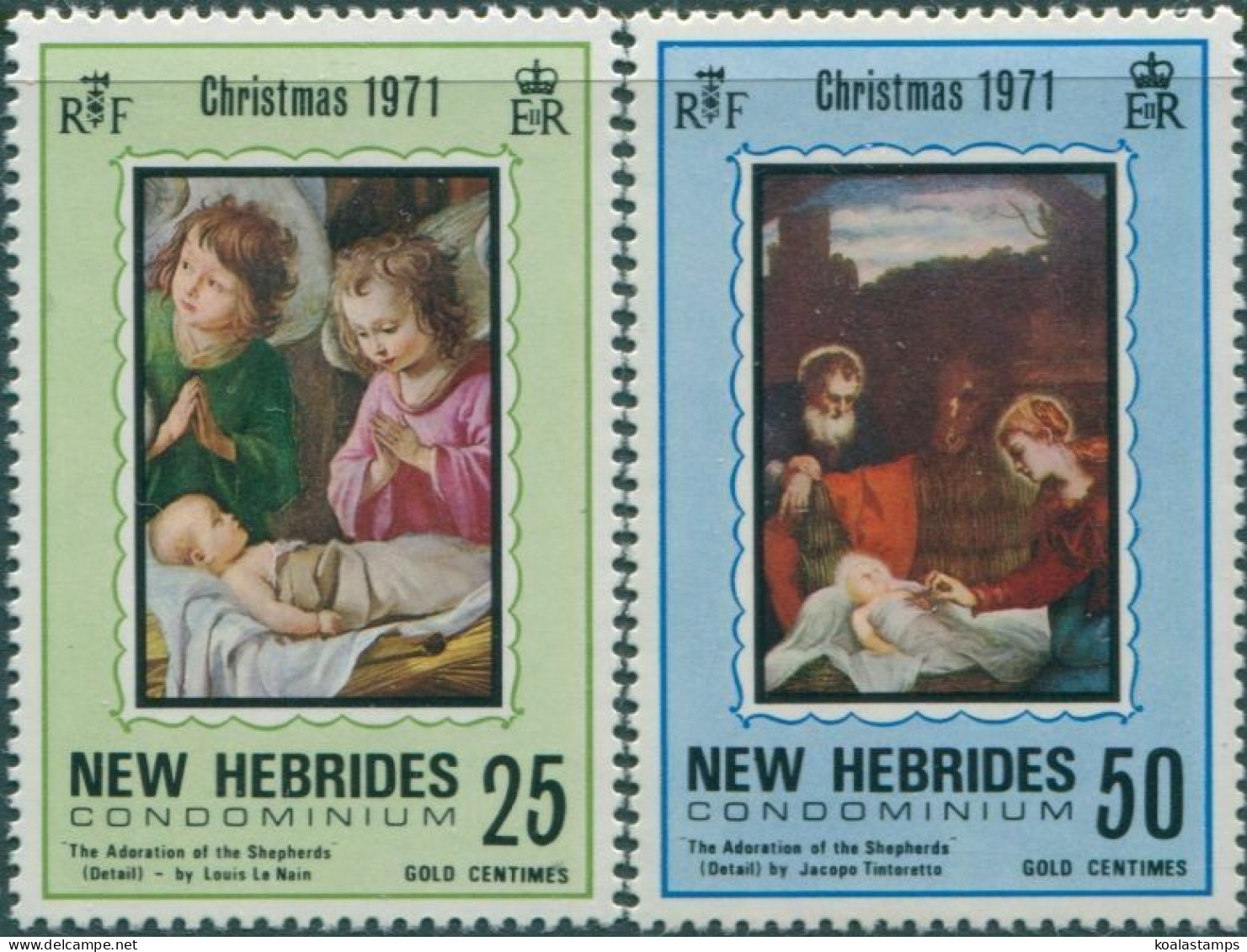 New Hebrides 1971 SG152-153 Christmas Set MNH - Autres & Non Classés