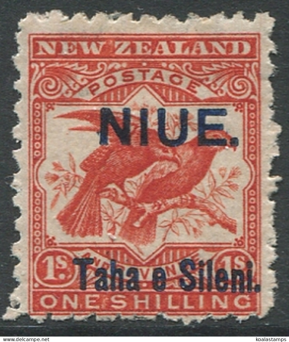 Niue 1903 SG16 1s Red Sacred Huia Birds MLH - Niue