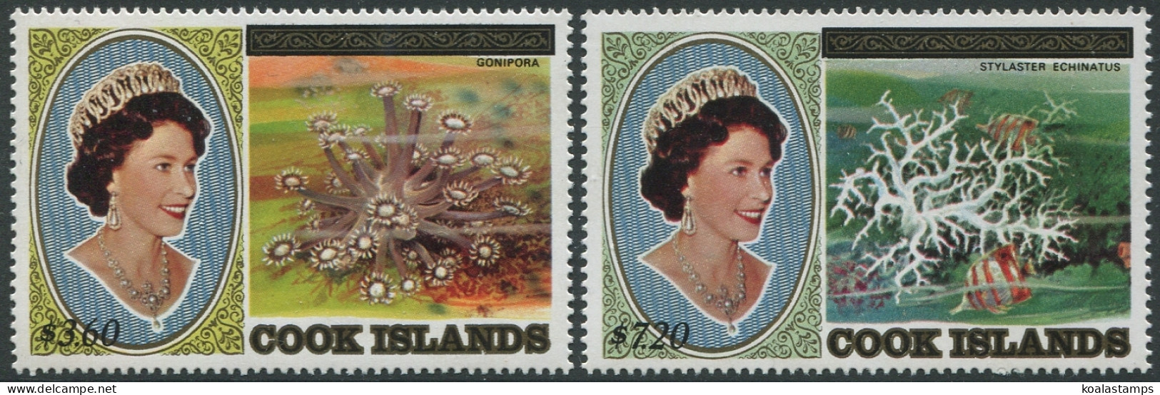 Cook Islands 1984 SG990-992 Corals High Values Ovpts (2) MNH - Cookinseln