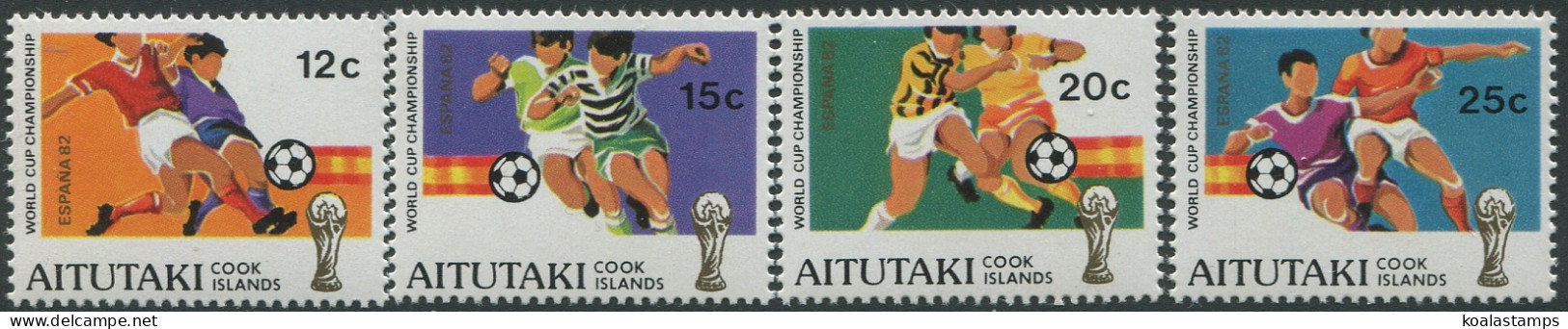 Aitutaki 1982 SG398-404 World Cup Football (4) MNH - Cookeilanden