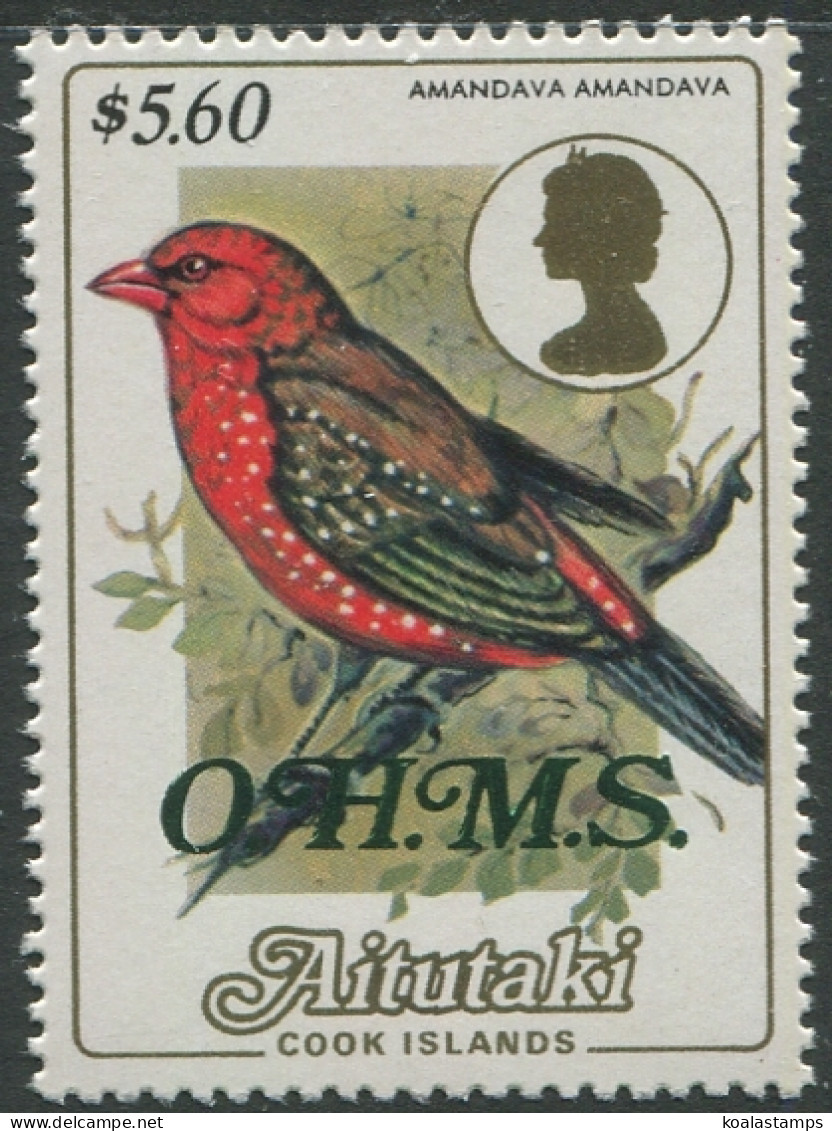 Aitutaki OHMS 1985 SGO34 $5.60 Red Mania MNH - Cookeilanden