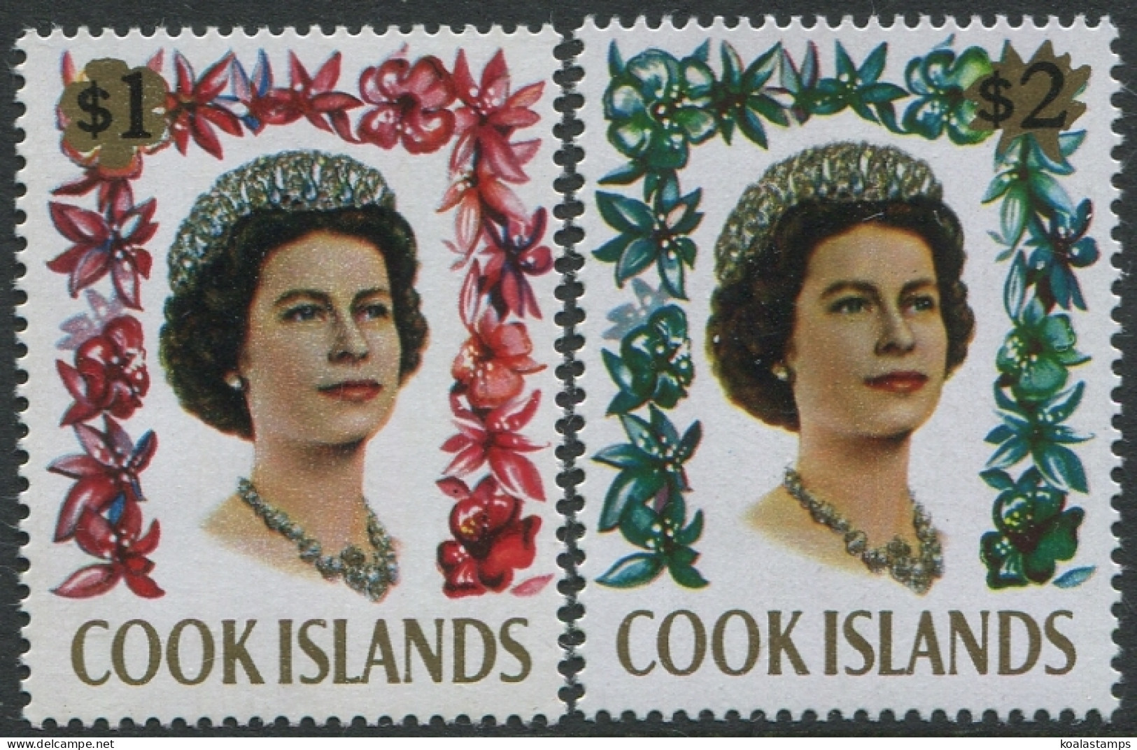 Cook Islands 1967 SG244A-245A QEII Flowers (2) MNH - Cookeilanden