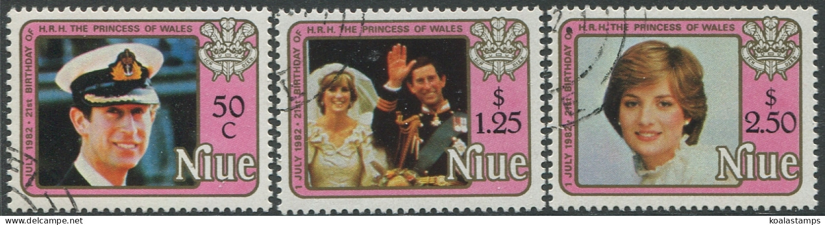 Niue 1982 SG454-456 Princess Of Wales Birthday Set FU - Niue