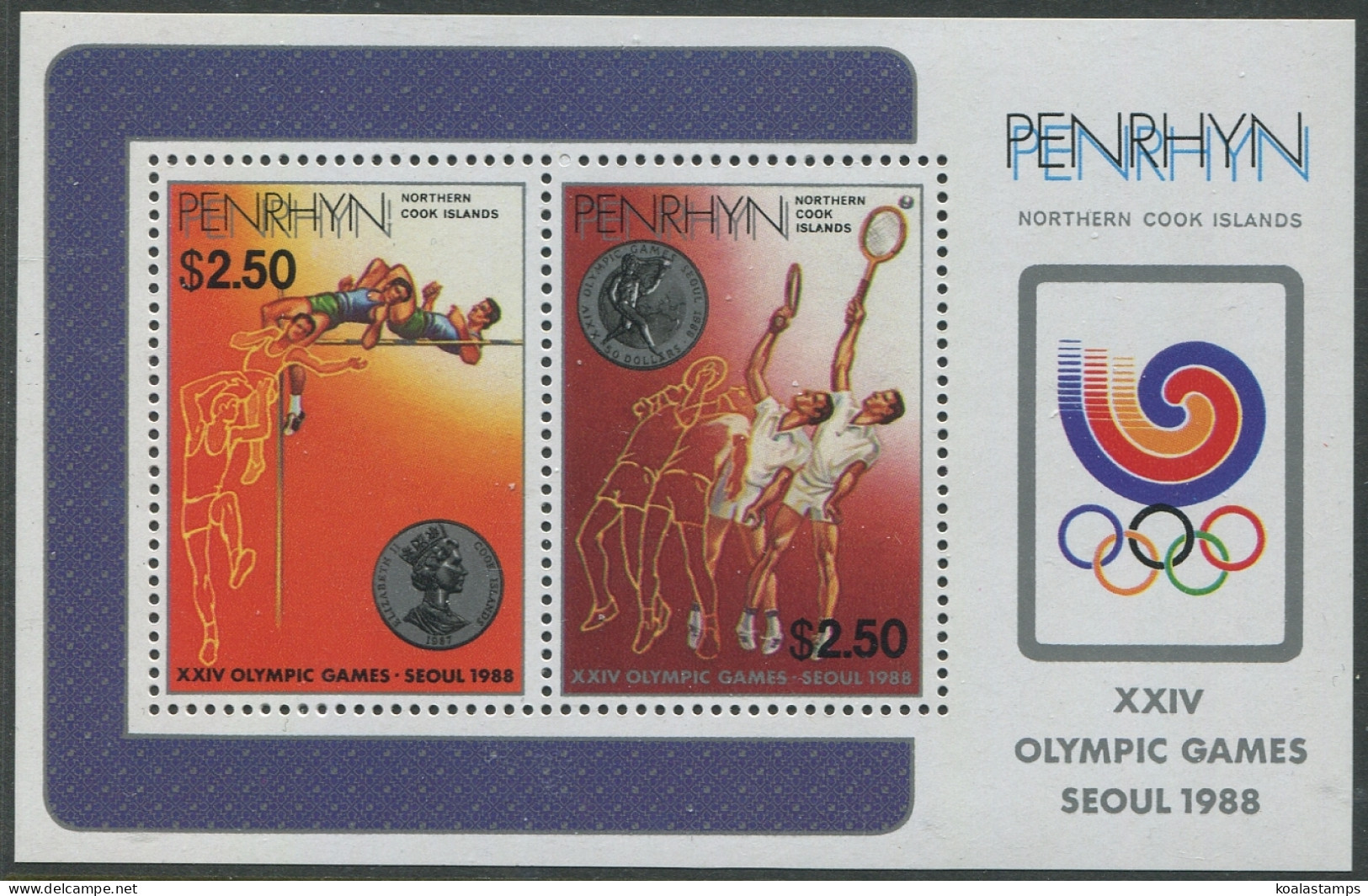 Cook Islands Penrhyn 1988 SG424 Olympic Games Seoul MS MNH - Penrhyn