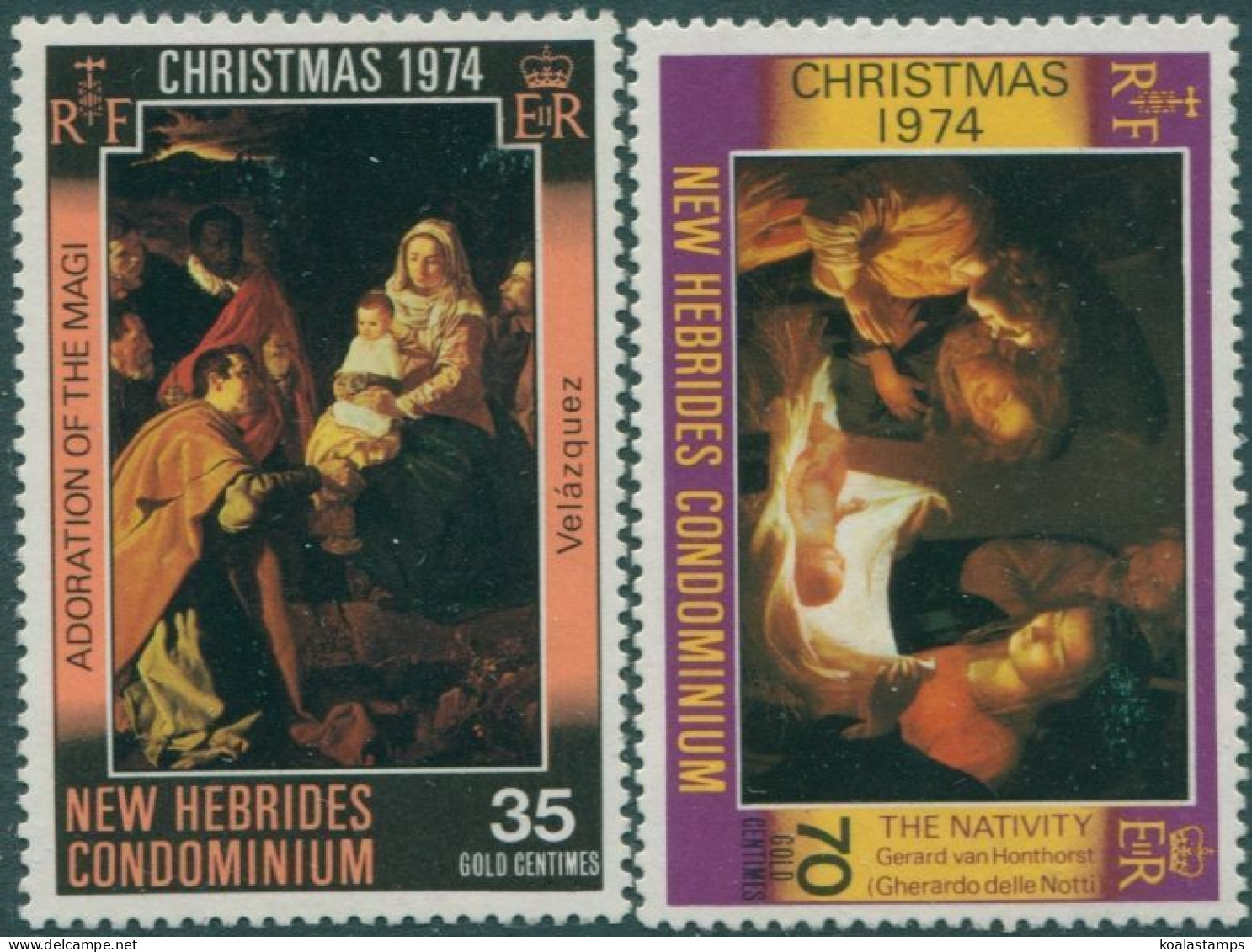 New Hebrides 1974 SG197-198 Christmas Set MNH - Andere & Zonder Classificatie