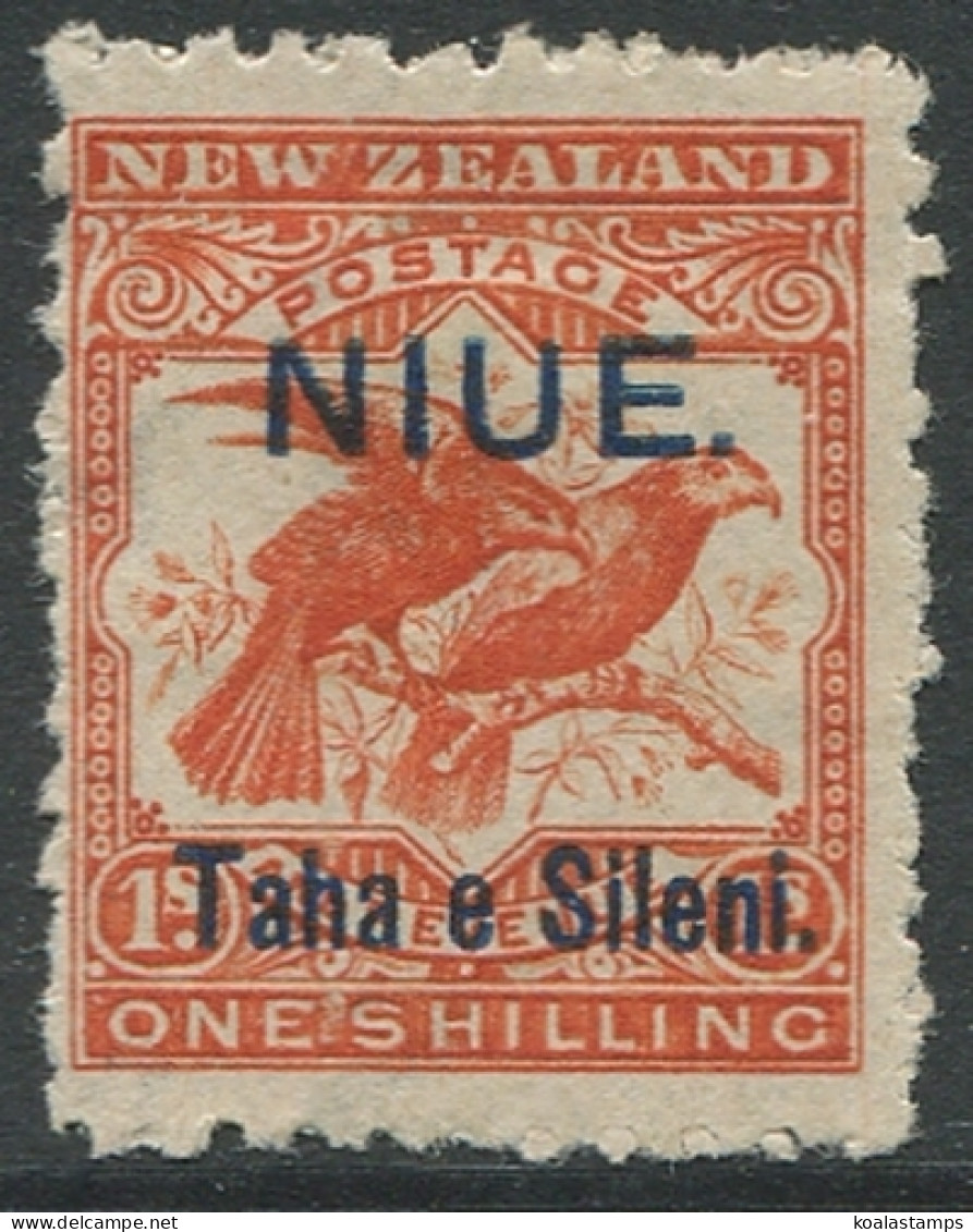 Niue 1903 SG16a 1s Orange-red Sacred Huia Birds MLH - Niue