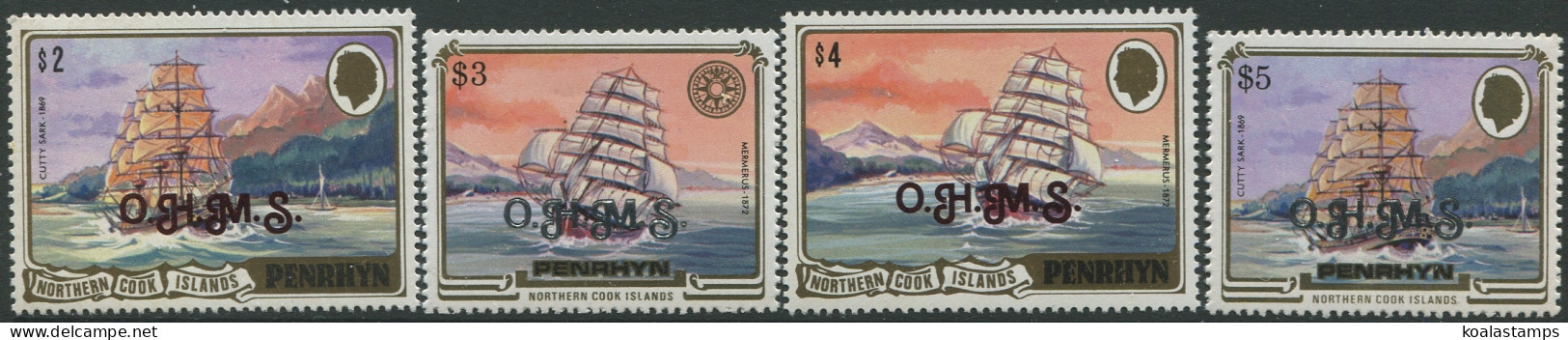 Cook Islands Penrhyn OHMS 1985 SGO33-O36 Historic Ships (4) MNH - Penrhyn