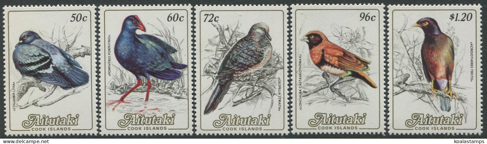 Aitutaki 1984 SG485-489 Birds (5) MNH - Cook Islands