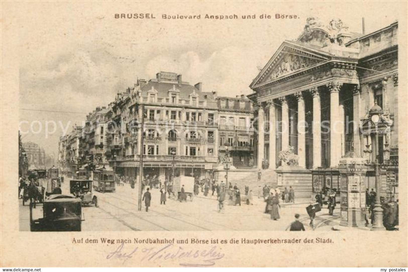 73340723 Bruessel Bruxelles Boulevard Anspach Und Die Boerse La Bourse Bruessel  - Laeken