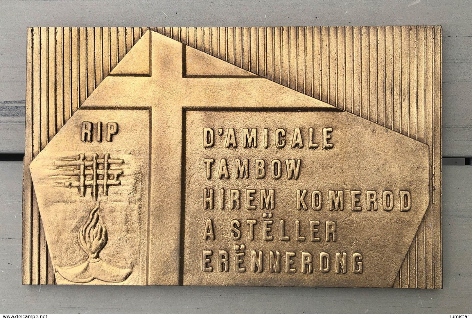 Plakette , Amicale Tambow , Luxembourg , Luxemburg , WWII , Bronze - Otros & Sin Clasificación