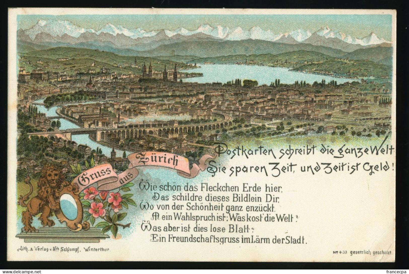 14890 - SUISSE -  GRUSS Aus ZURICH  - DOS NON DIVISE - Zürich