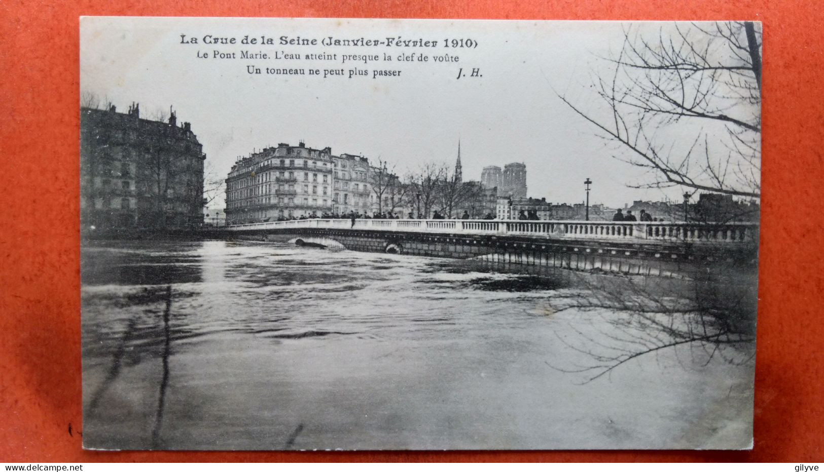 CPA (75) Crue De La Seine.1910. Le Pont Marie. (7A.688) - Inondations De 1910