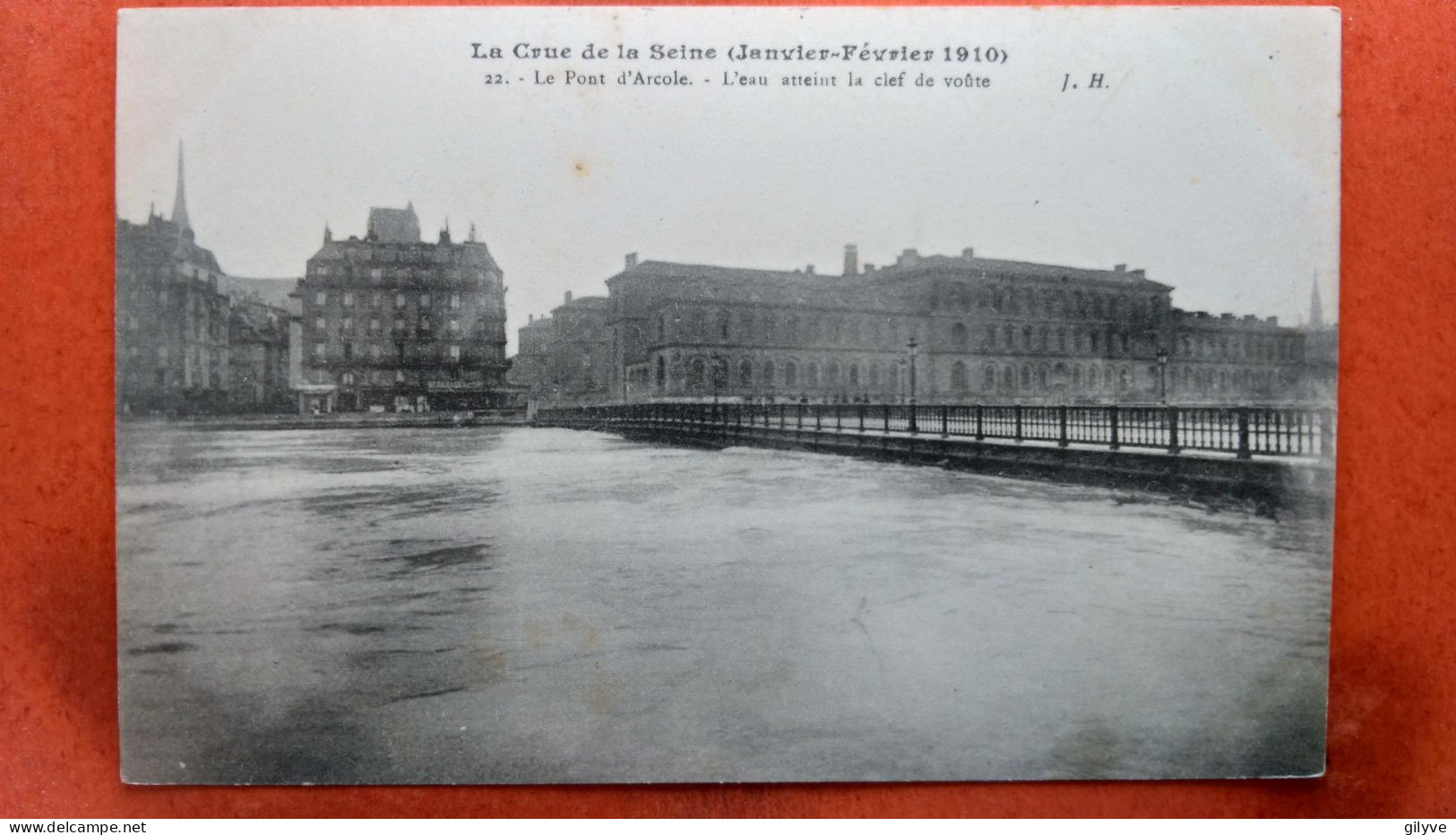 CPA (75) Crue De La Seine.1910. Le Pont D'Arcole. (7A.690) - De Overstroming Van 1910