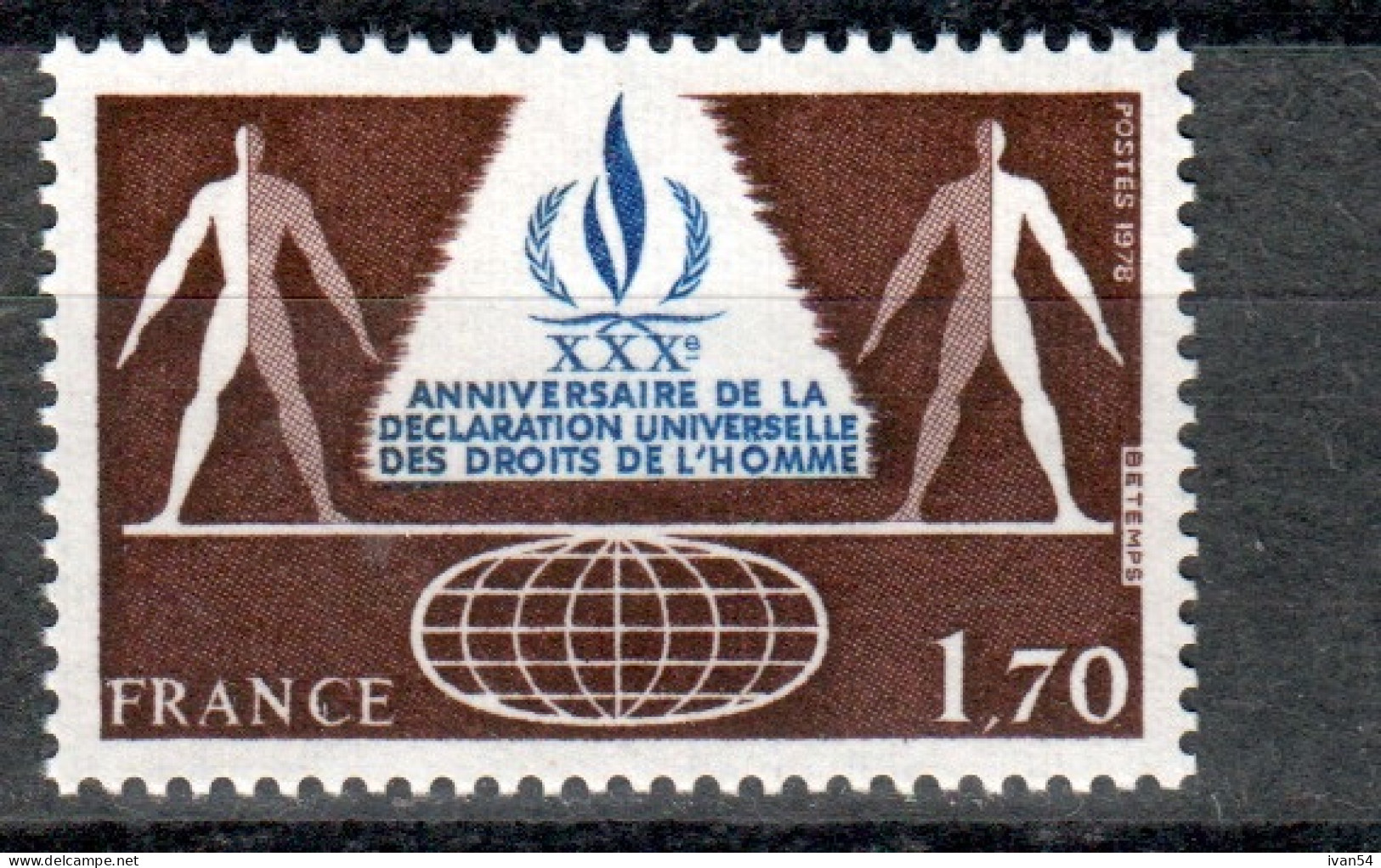 FRANCE 2027 ** MNH – (1978) – HUMAN RIGHTS - Unused Stamps