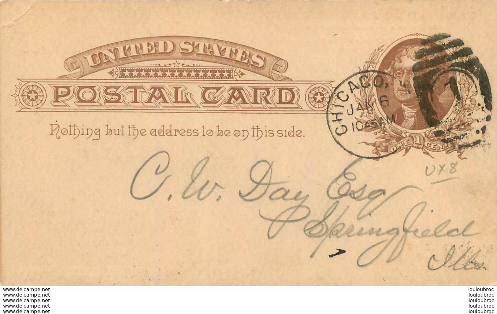 CHICAGO 1886 UNITED STATES POSTAL CARD ENTIER POSTAL - 1901-20