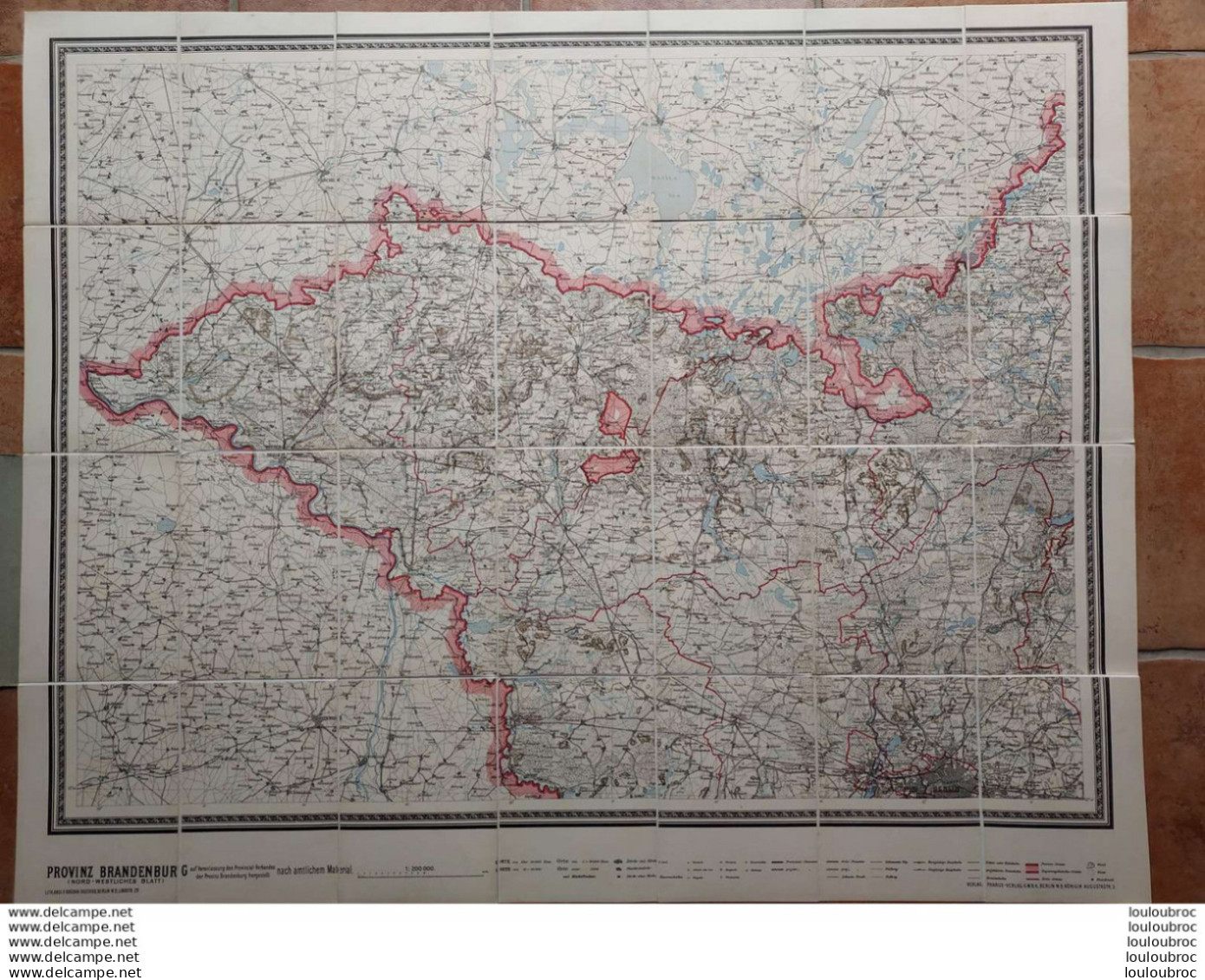 CARTE TOILEE PROVINZ BRANDENBURG  PHARUSKARTE PARFAIT ETAT FORMAT 94 X 75 CM - Cartes Géographiques