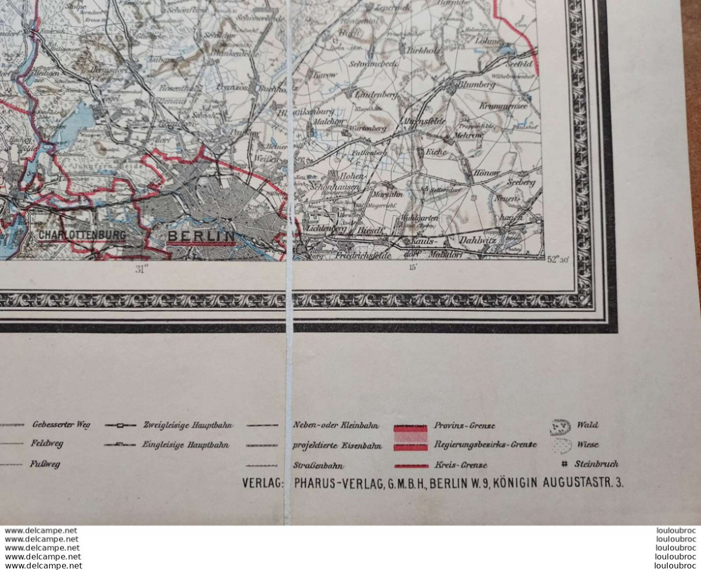 CARTE TOILEE PROVINZ BRANDENBURG  PHARUSKARTE PARFAIT ETAT FORMAT 94 X 75 CM - Carte Geographique