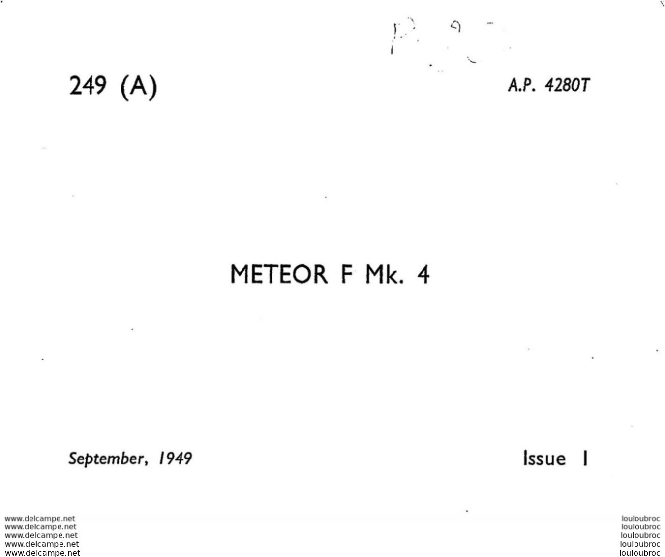 AVION METEOR F MK.4  PHOTO  M.A.P. ISSUE 1 FORMAT 10.50 X 8 CM - Aviation