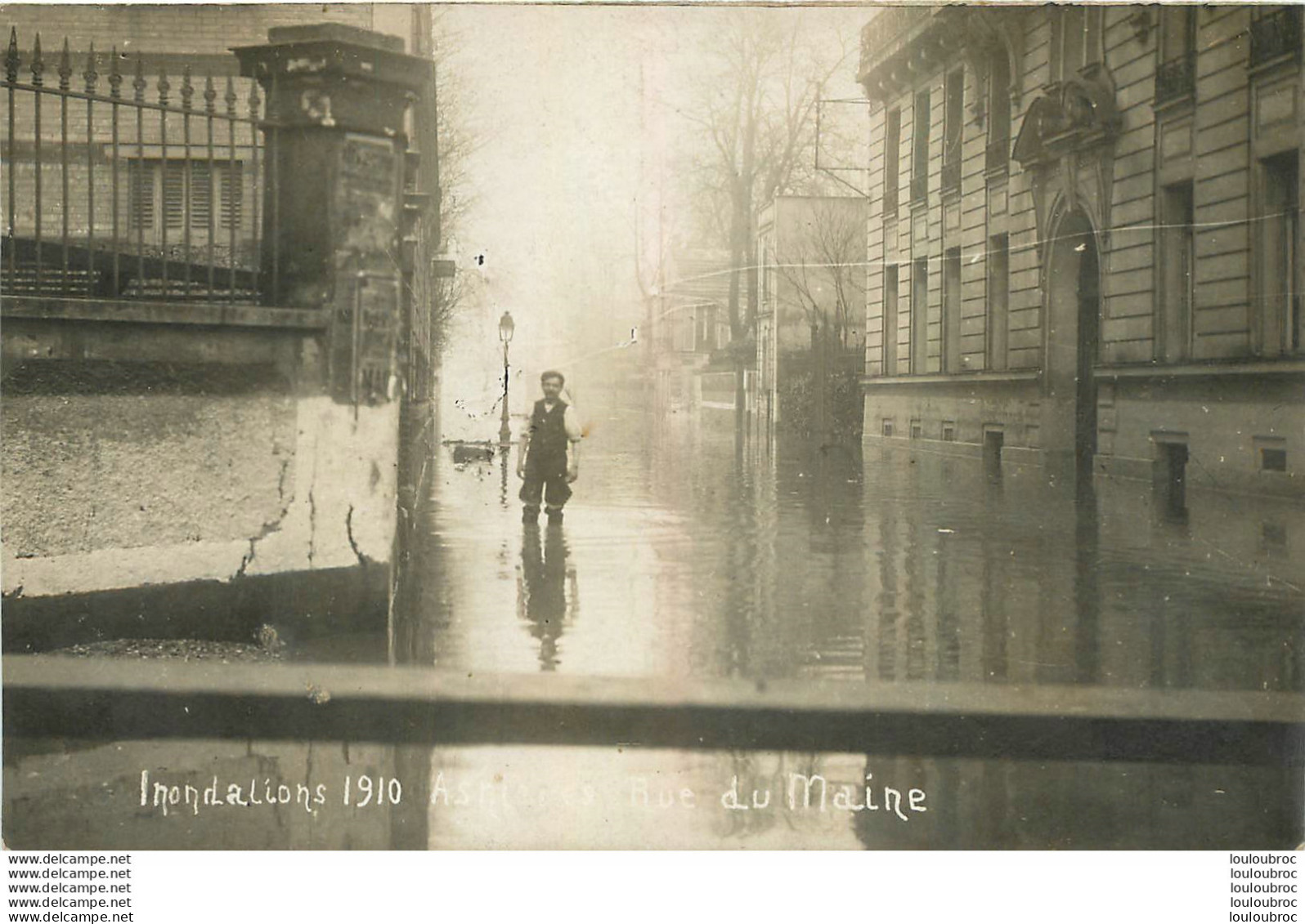 ASNIERES CARTE PHOTO INONDATIONS 1910 RUE DU MAINE - Asnieres Sur Seine