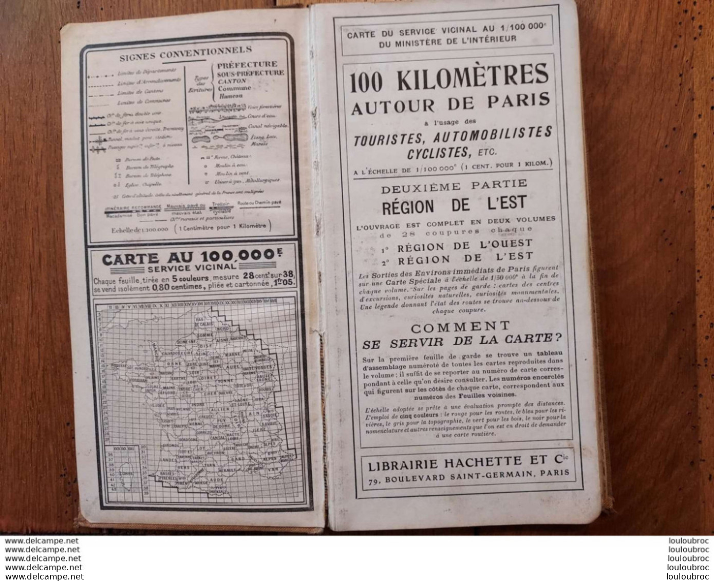 CARTE ROUTIERE 100 KILOMETRES AUTOUR DE PARIS II REGION EST EDITION HACHETTE ET CIE TRES BON ETAT - Carte Stradali