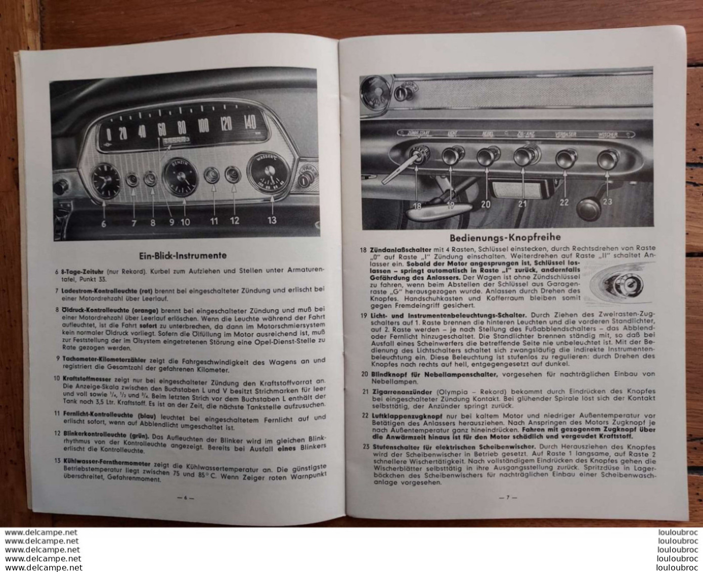 NOTICE  ENTRETIEN OPEL REKORD BETRIEBSANLEITUNG 1958 ECRIT EN ALLEMAND 27 PAGES - Automobili