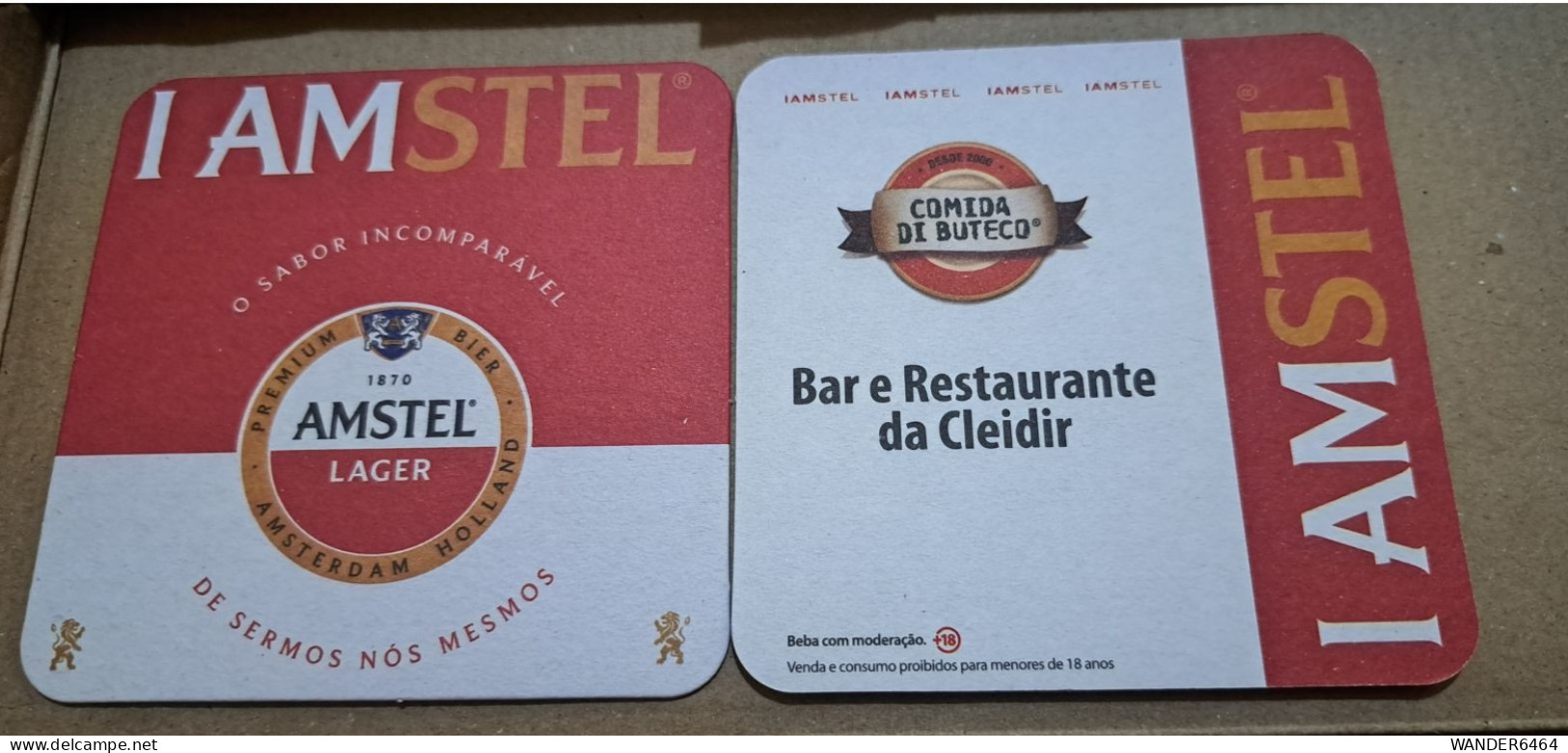 AMSTEL HISTORIC SET BRAZIL BREWERY  BEER  MATS - COASTERS #041 BAR E RESTAURANTE DA CLEIDIR - Beer Mats