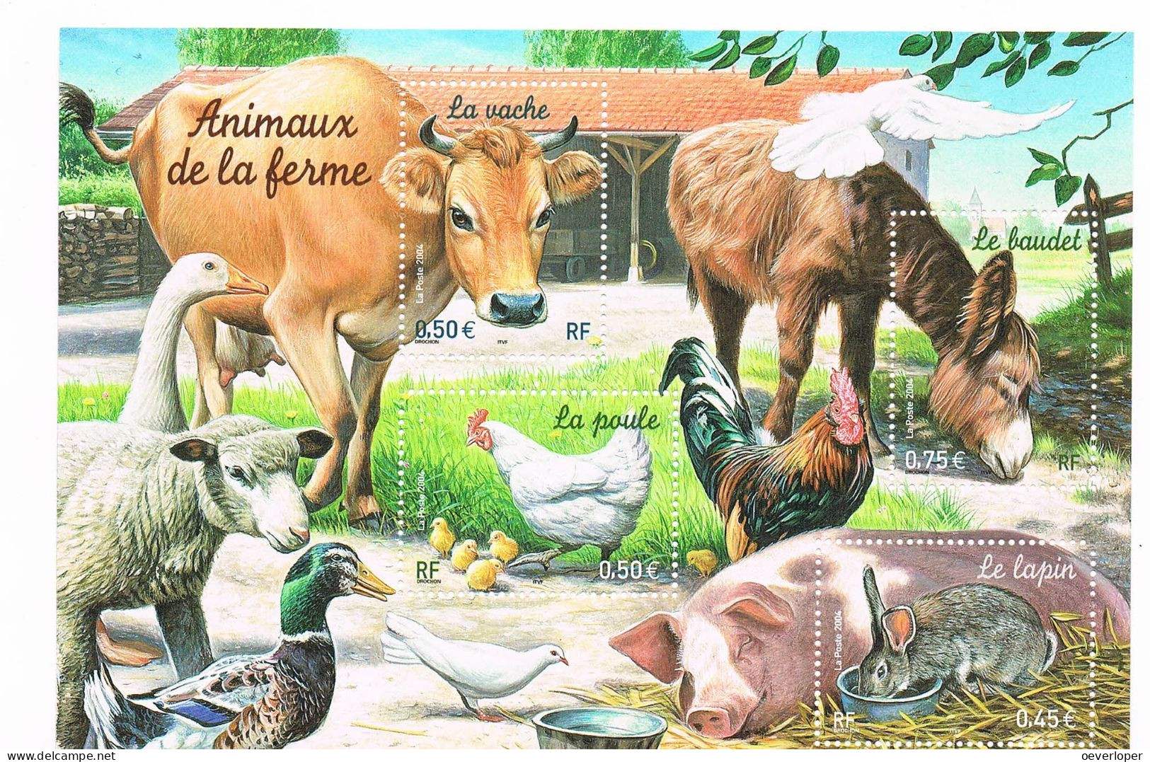 France Farm Animals Sheet MNH 2004 - Unused Stamps
