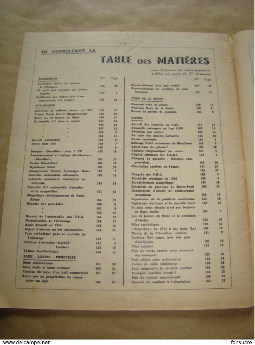 VR20 Revue ESA Electriciens Spécialistes Automobile N°166 1 Octobre 1954 56 Pages Pub Publicités - Auto