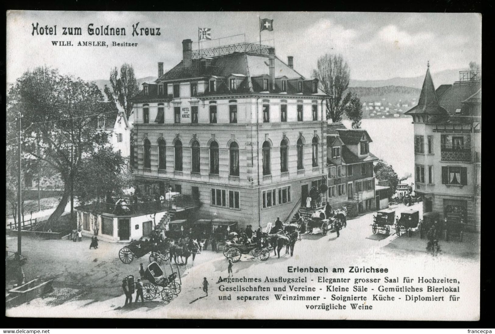 14896 - SUISSE -  Hotel Zum Golden Kreuz  Erlenbach Am ZURICHSEE  - DOS NON DIVISE - Zürich