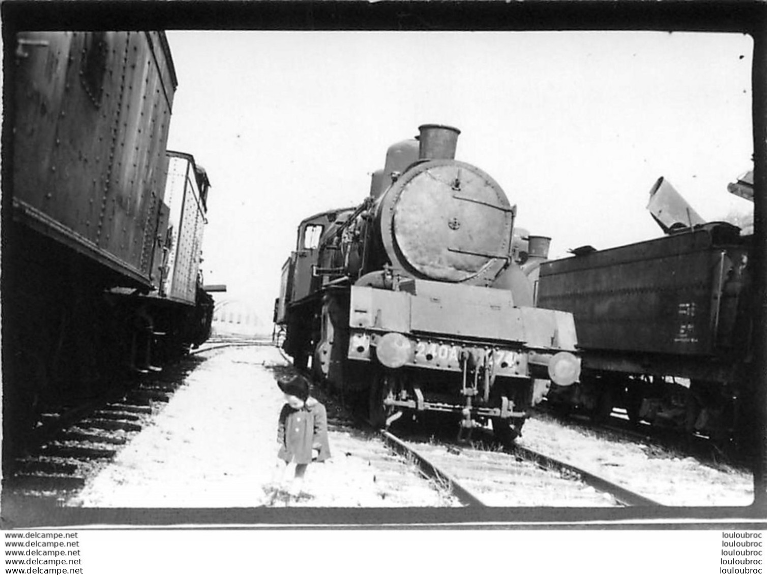 TRAIN MACHINE 240-A  PHOTO ORIGINALE 9 X 6 CM - Trains