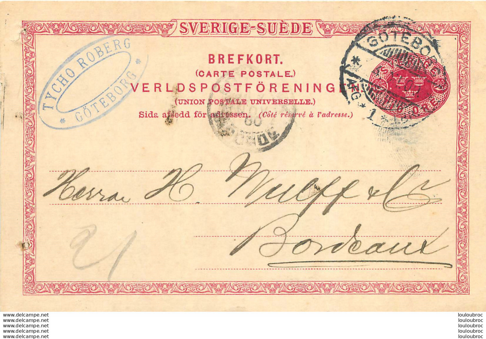 SUEDE GOTEBORG ENTIER POSTAL 1900 - Postwaardestukken