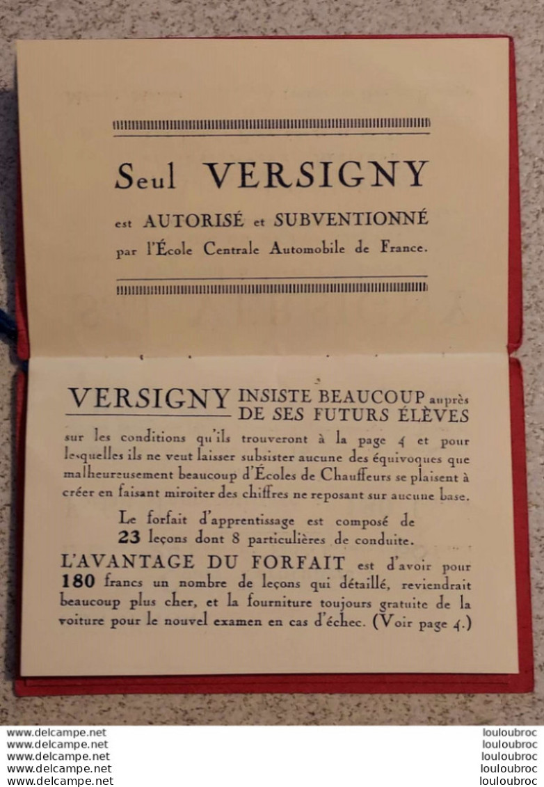 LIVRET PUBLICITAIRE VERSIGNY APPREND A BIEN CONDUIRE 8 PAGES - Pubblicitari