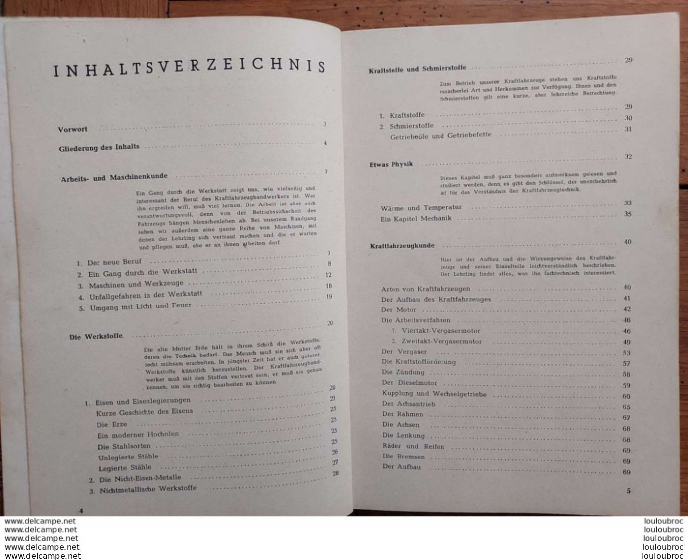 LEHRLING IM KRAFTFAHRZEUGHANDWERK 1950 LIVRET  APPRENTI REPARATION AUTOMOBILE 110 PAGES - Coches
