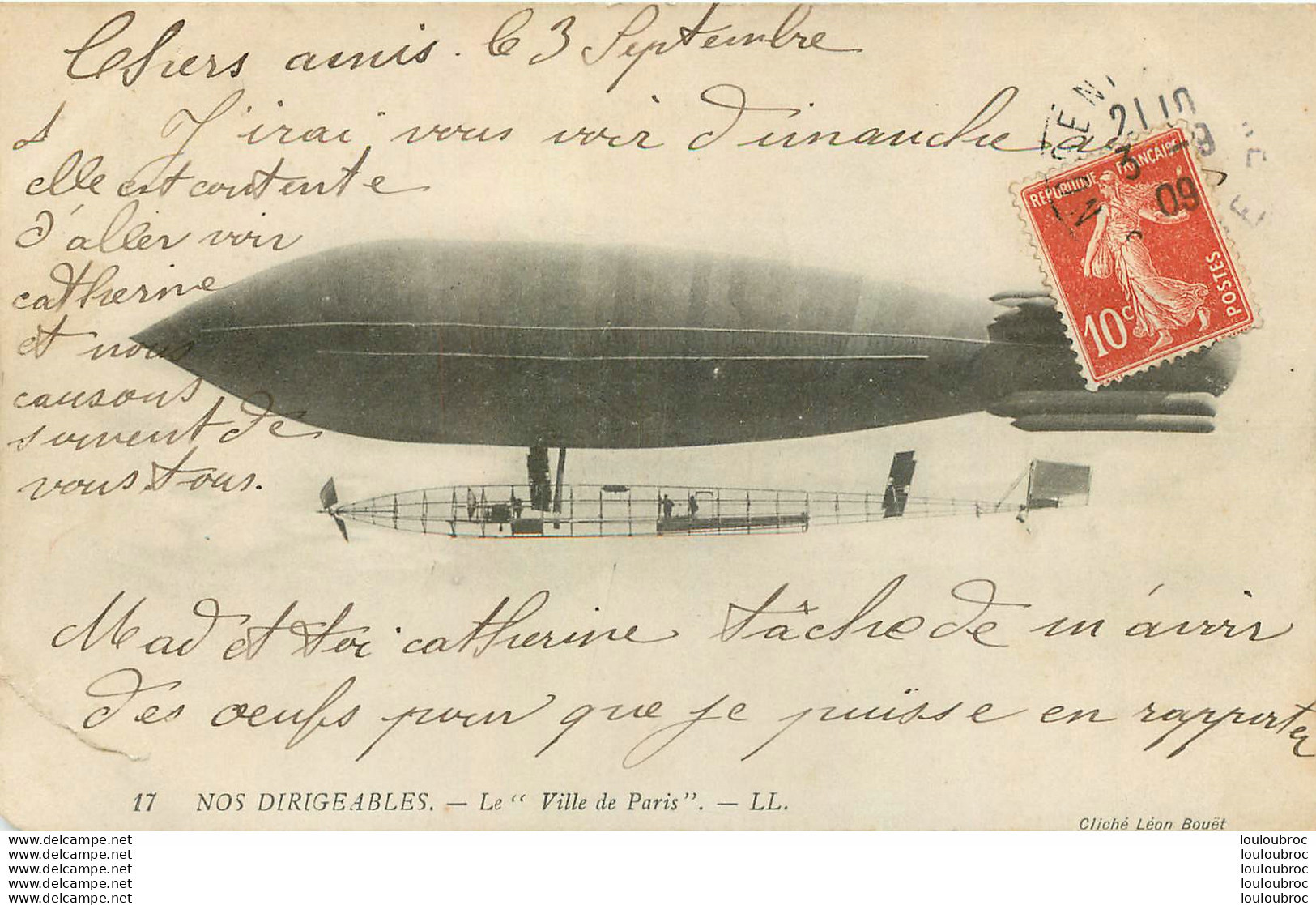DIRIGEABLE LE VILLE DE PARIS - Zeppeline