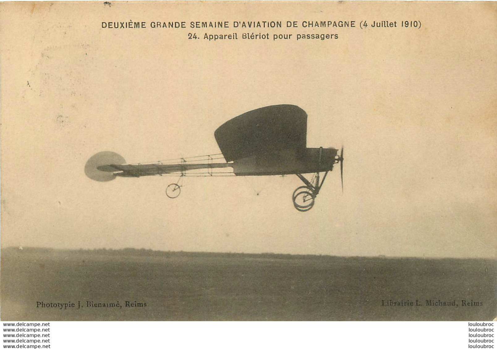 DEUXIEME GRANDE SEMAINE D'AVIATION DE CHAMPAGNE JUILLET 1910 APPAREIL BLERIOT POUR PASSAGERS - Fliegertreffen