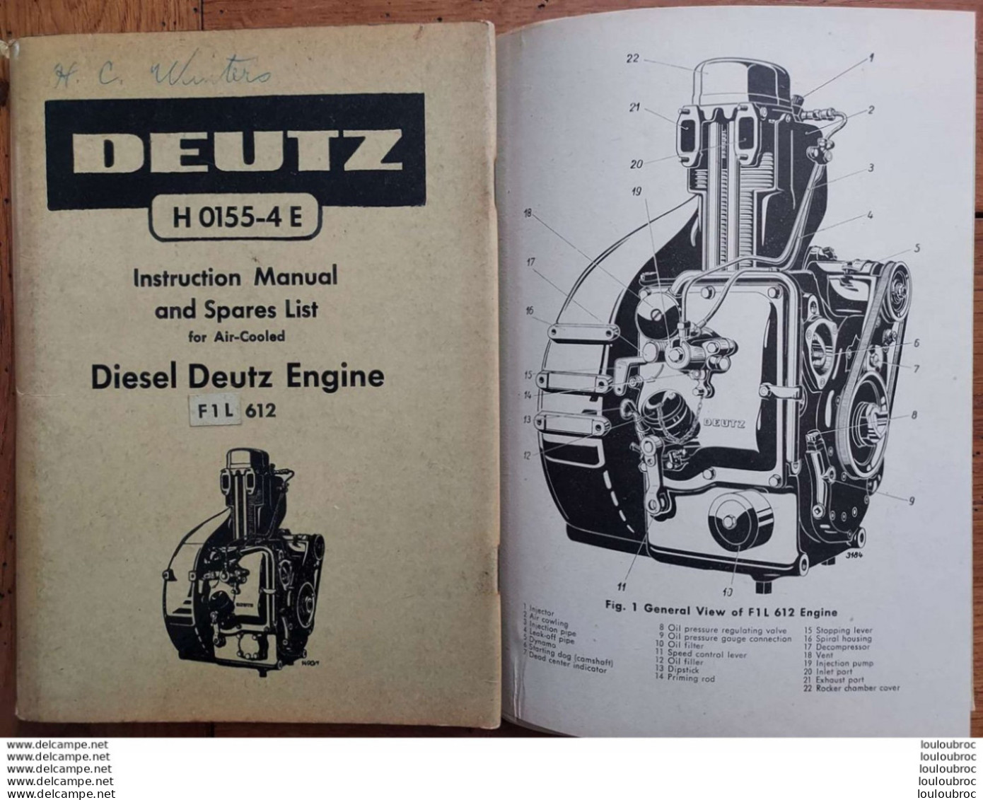 DEUTZ H 0155-4E INSTRUCTION MANUAL DIESEL DEUTZ ENGINE  2 LIVRETS - Auto's