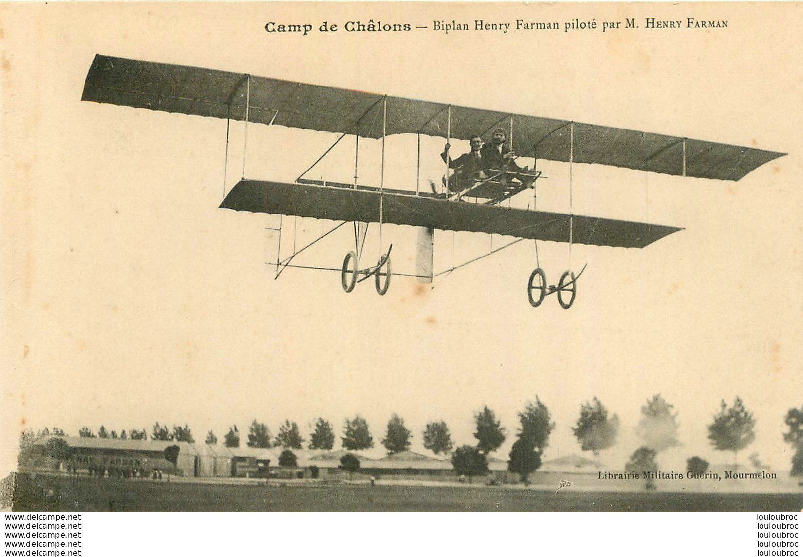 BIPLAN HENRI FARMAN PILOTE PAR LUI MEME CAMP DE CHALONS - ....-1914: Précurseurs