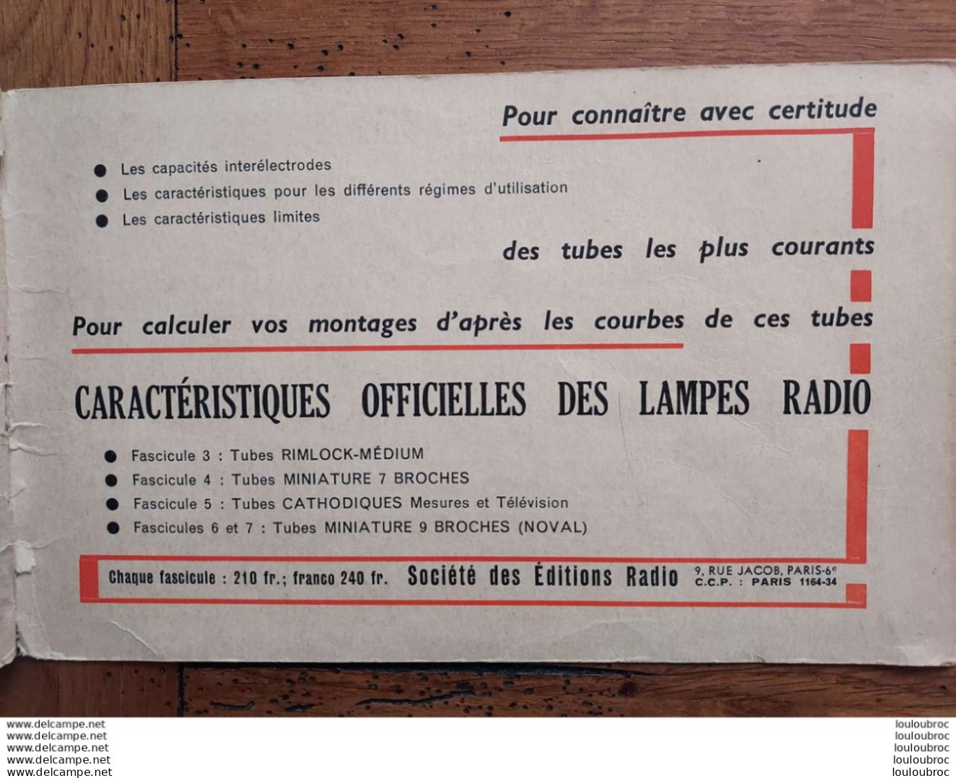CATALOGUE 1957  LEXIQUE OFFICIEL DES LAMPES RADIO EUROPEENNES ET AMERICAINES L. GAUDILLAT 88 PAGES PUB MINIWATT TSF - Literatuur & Schema's