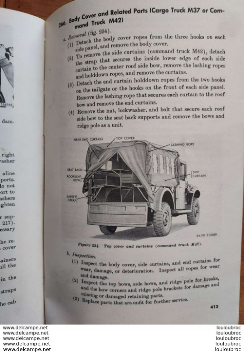 CARGO TRUCK   AMBULANCE TRUCK LIVRE MAINTENANCE 1955 OF THE ARMY AND THE AIR FORCE 466 PAGES ECRIT EN ANGLAIS - Cars