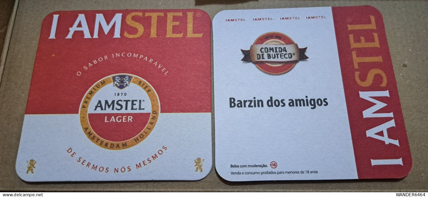 AMSTEL HISTORIC SET BRAZIL BREWERY  BEER  MATS - COASTERS #043 BARZIM DOS AMIGOS - Beer Mats
