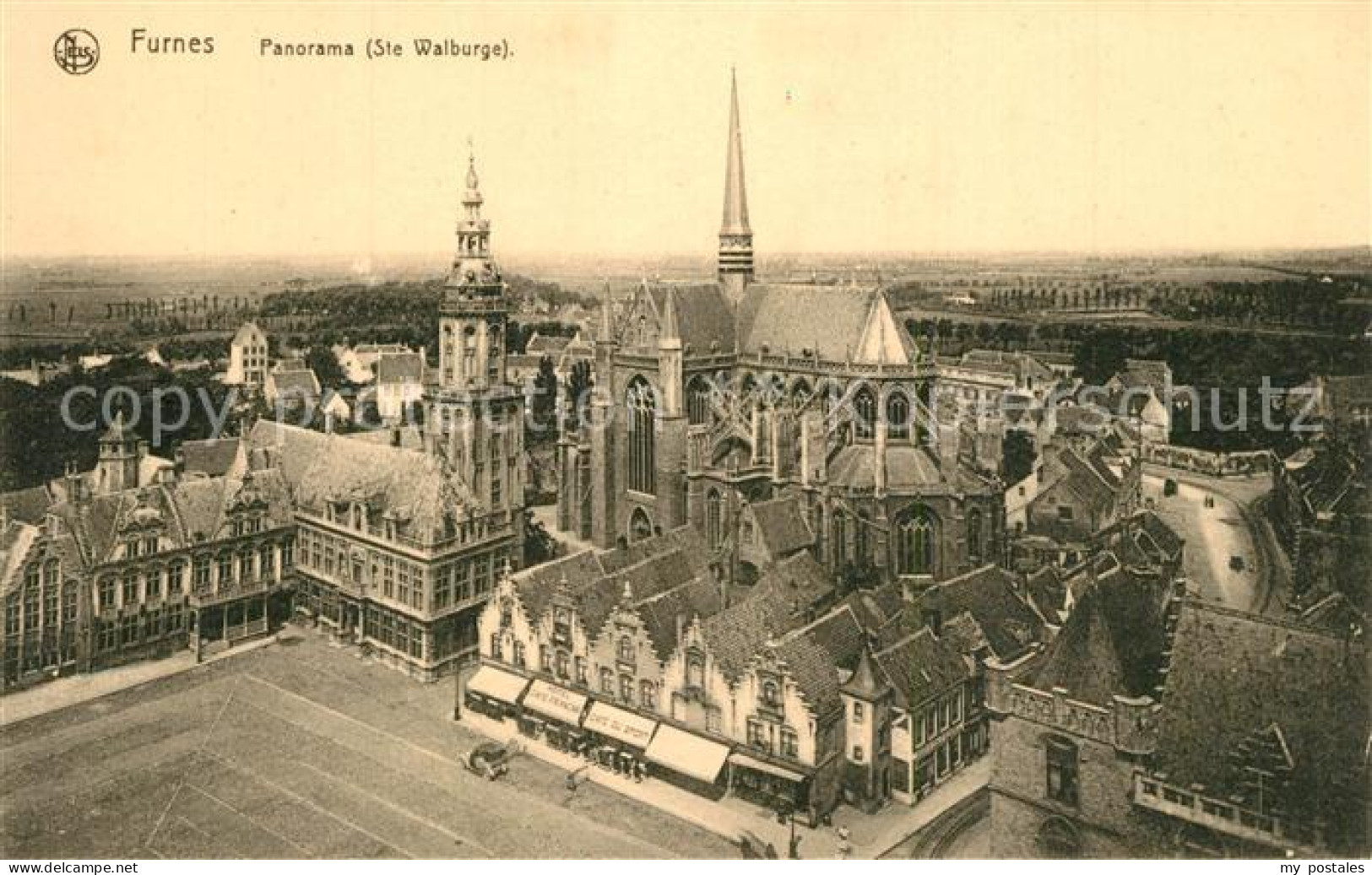 73340403 Furnes Flandre Panorama Eglise Sainte Walburge Furnes Flandre - Veurne