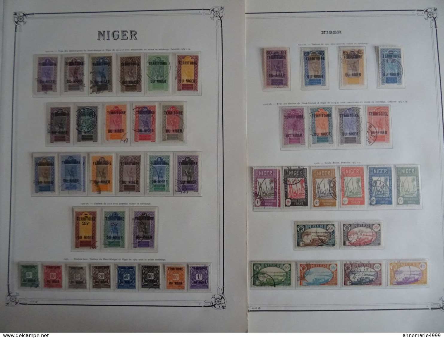 France Colonies NIGER  Collection COMPLETE Cote 410 € € Voir Scan - Oblitérés