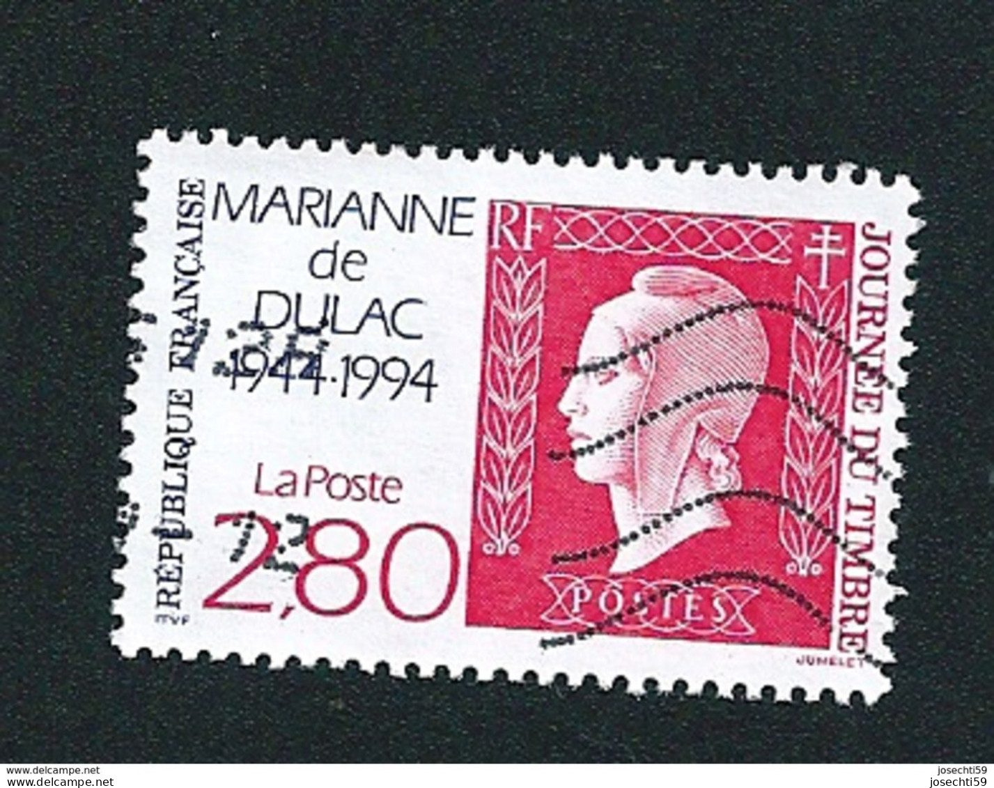 N° 2864 Journée Du Timbre 1994 50ème Anniversaire De La Marianne De Dulac  Timbre France Oblitéré 1994 - Used Stamps