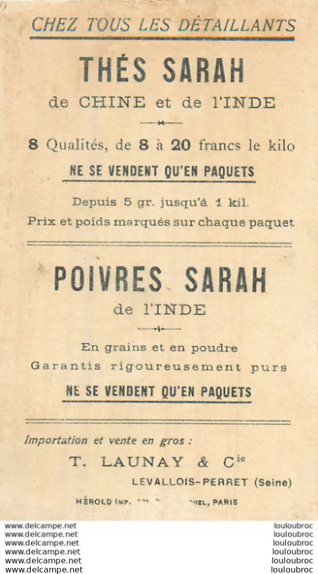 CHROMO THES ET POIVRES SARAH  DE CHINE ET INDE FONCTIONNAIRE - Other & Unclassified