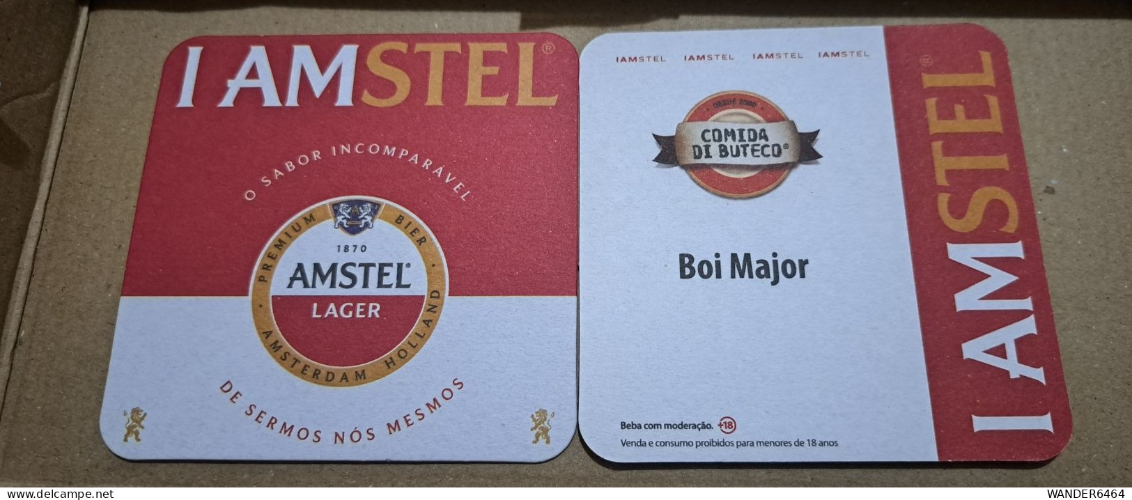 AMSTEL HISTORIC SET BRAZIL BREWERY  BEER  MATS - COASTERS #045  BOI MAJOR BAR - Beer Mats