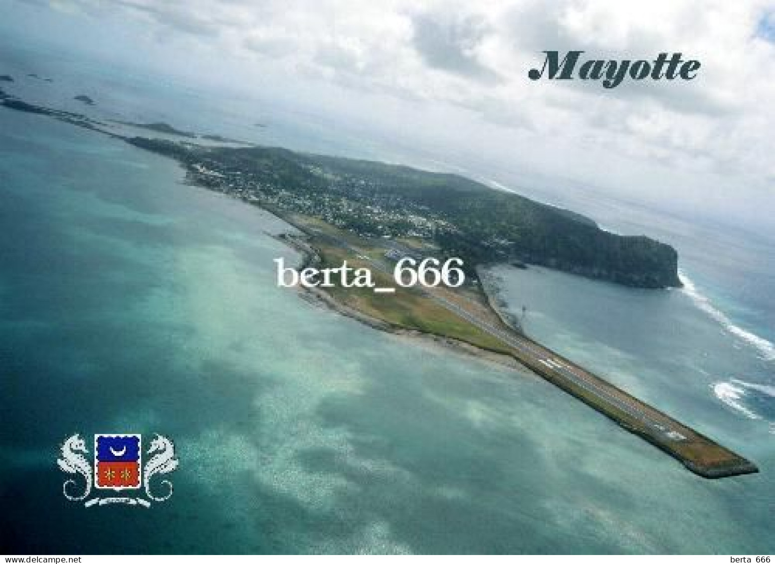 Mayotte Aerial View Runway New Postcard - Mayotte