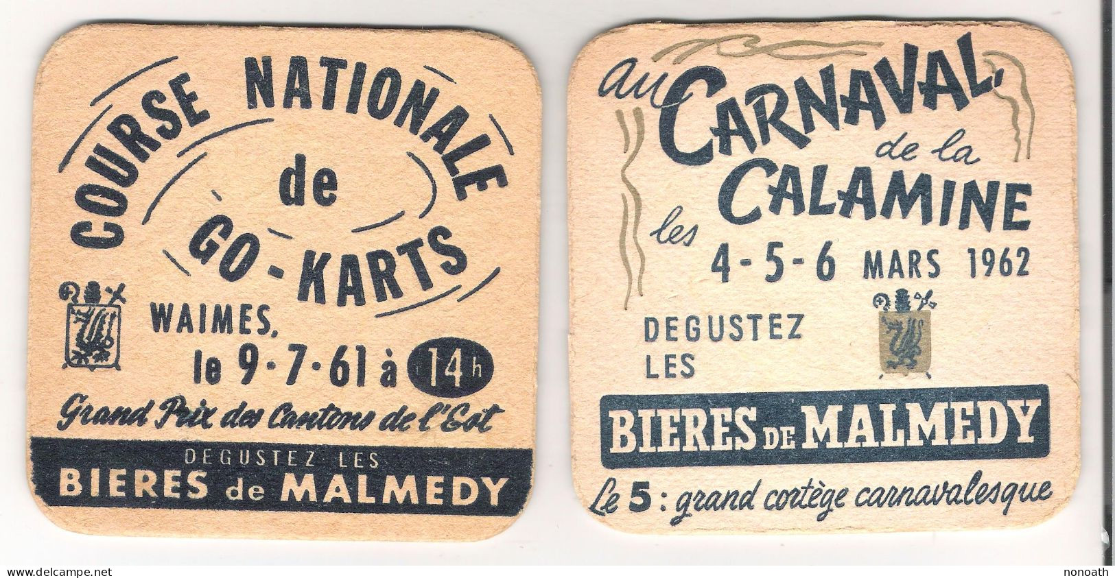 Lot 2 Anciens Sous Bocks "Bières De Malmedy" 1961 Et 1962 - Beer Mats