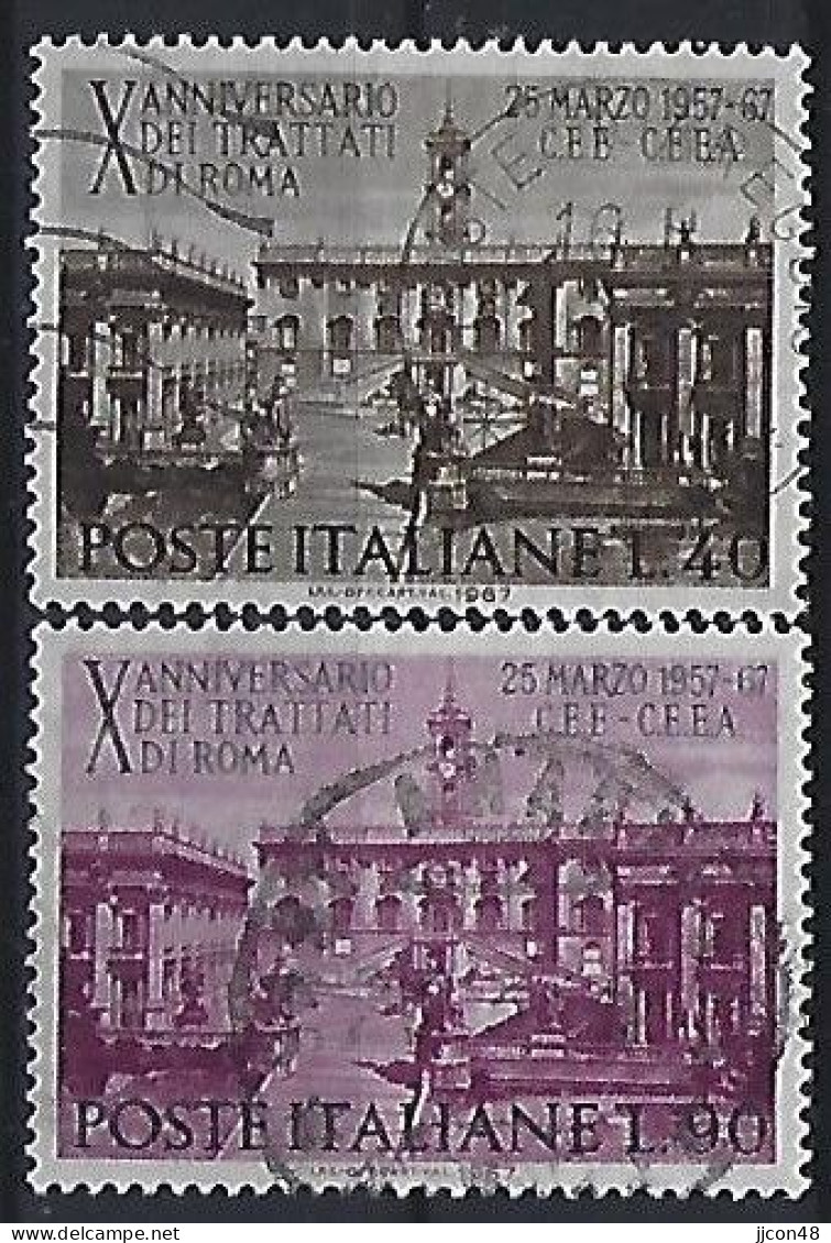 Italy 1967  10 Jahrestag Unterzeichnung Romischen Vertrage (o) Mi.1221-1222 - 1961-70: Used