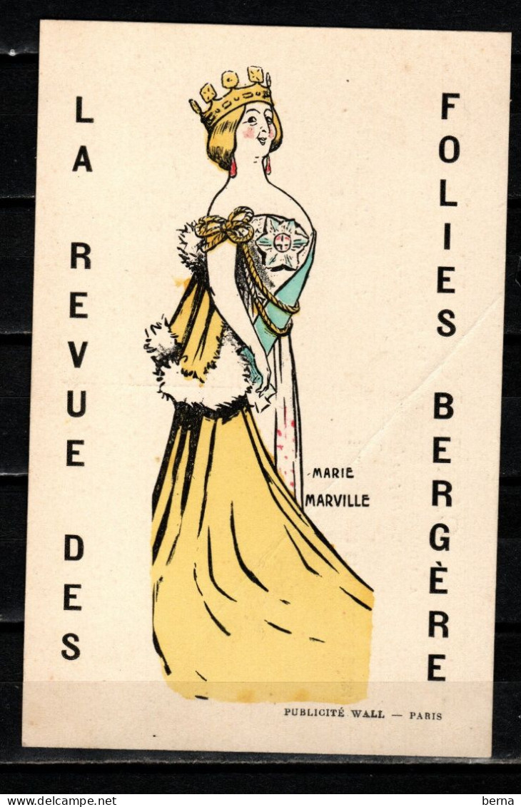 75 LA REVUE DES FOLIES BERGERES MARIE MARVILLE  DE LOSQUES PLI - Paris La Nuit