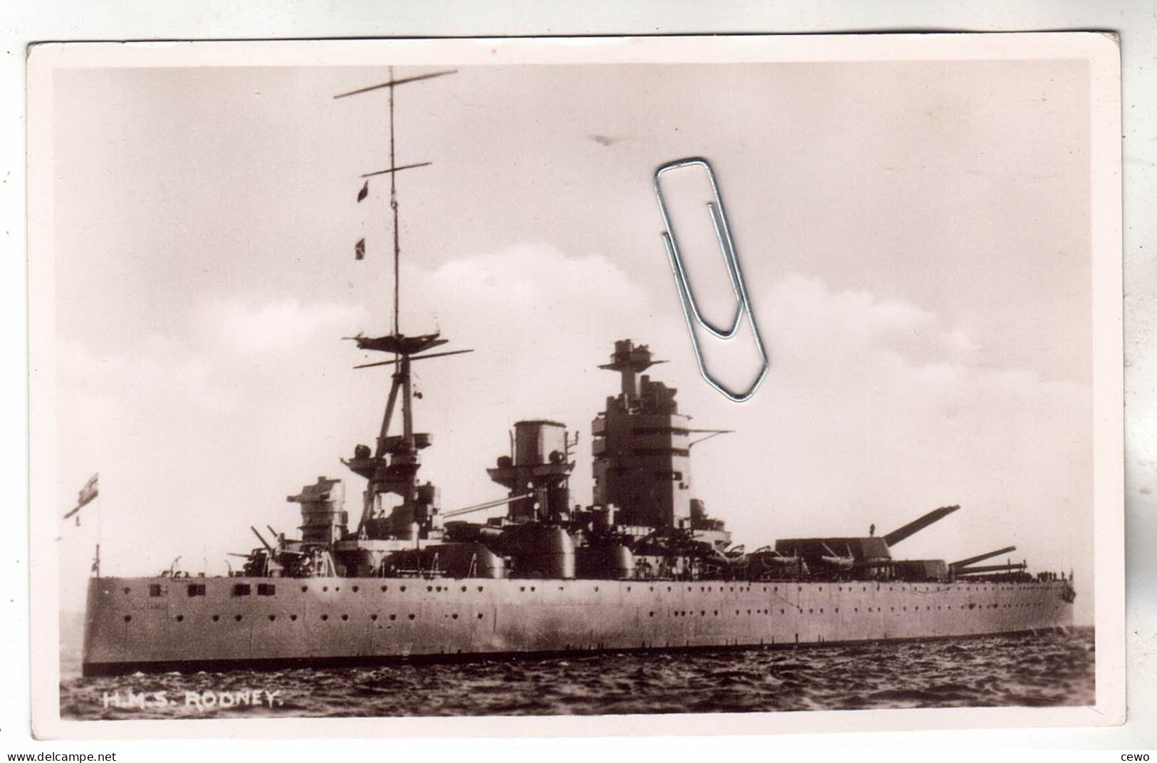 CPA MARINE NAVIRE DE GUERRE CUIRASSE ANGLAIS HMS H.M.S. RODNEY - Guerre